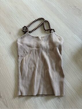 NA-KD Beaded Brown Tank Top